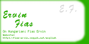 ervin fias business card
